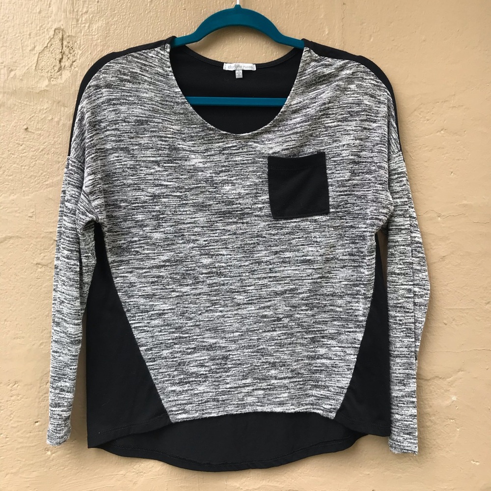 Black and grey Charlotte Russe long sleeve top